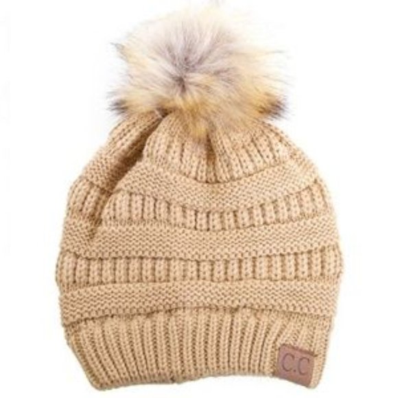 C.C 3pc Knit Warm Pom Beanie Gloves Scarves Set main image 5